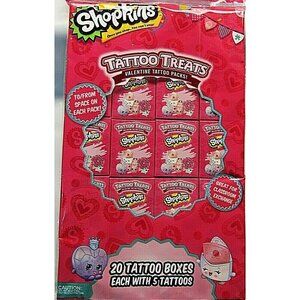 20 boxes Valentine's Day Shopkins Tattoo Treats 5 count Tattoos in each